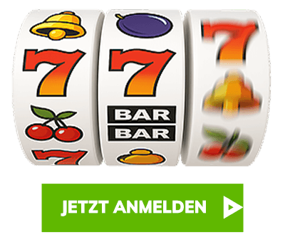 Slot Maschine mit leuchtenden Symbolen