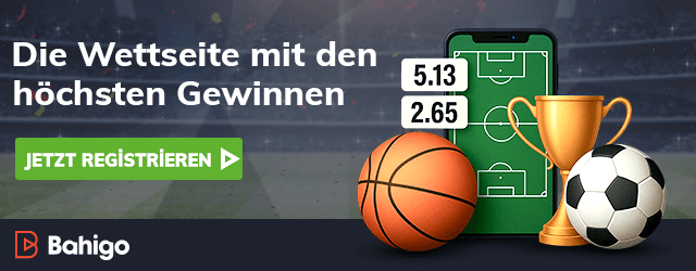 Sportwetten Banner mit Ball und Pokal auf dem Spielfeld